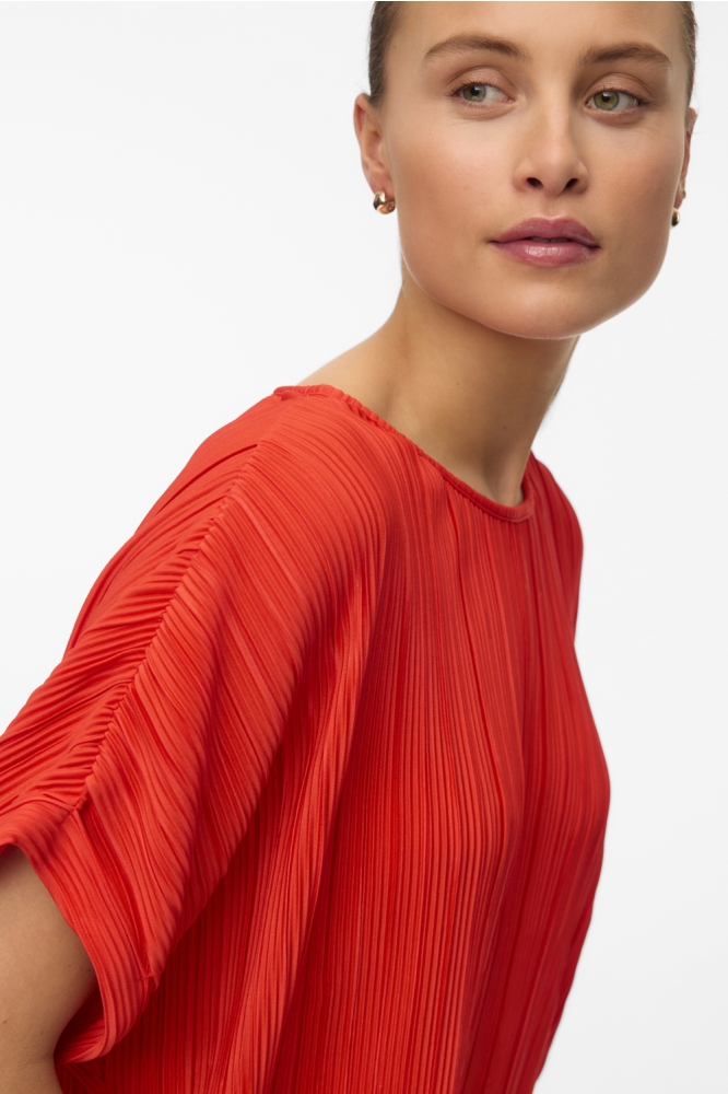 VMAURORA SS O-NECK T-SHIRT JRS GA 10327037 FIERY RED